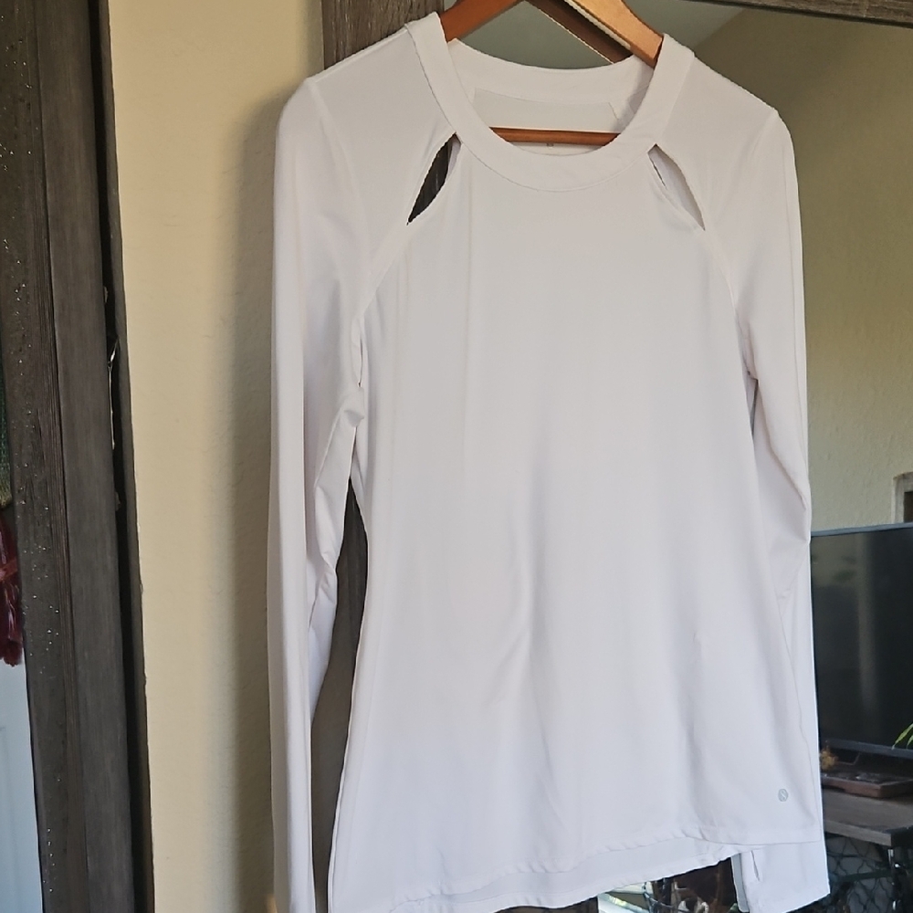 Layer 8 Women's White Long Sleeve Top with Cutouts